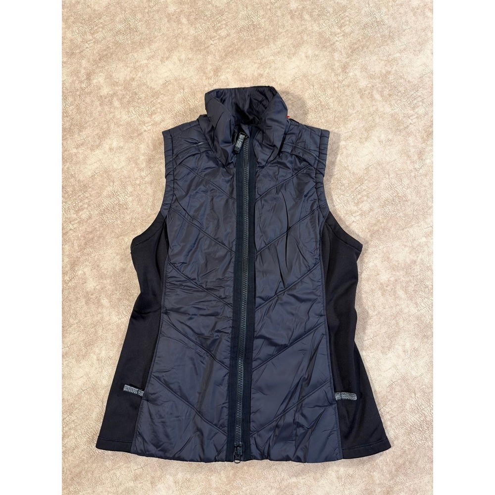 Athleta Women's Black Quilted Puffer Vest Full Zip Size L N52
